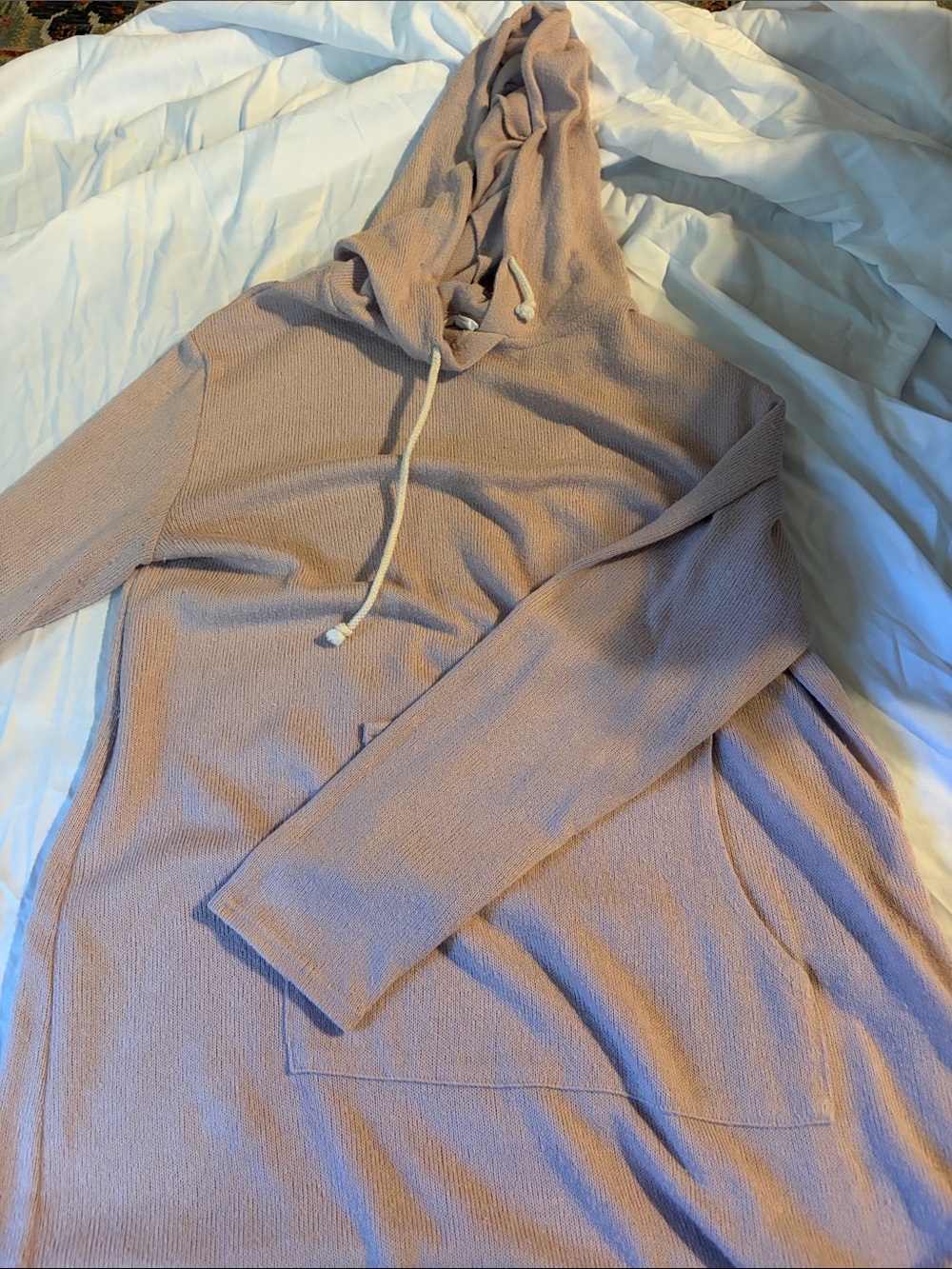 Caslon Dusty Rose Hooded Knit Pullover